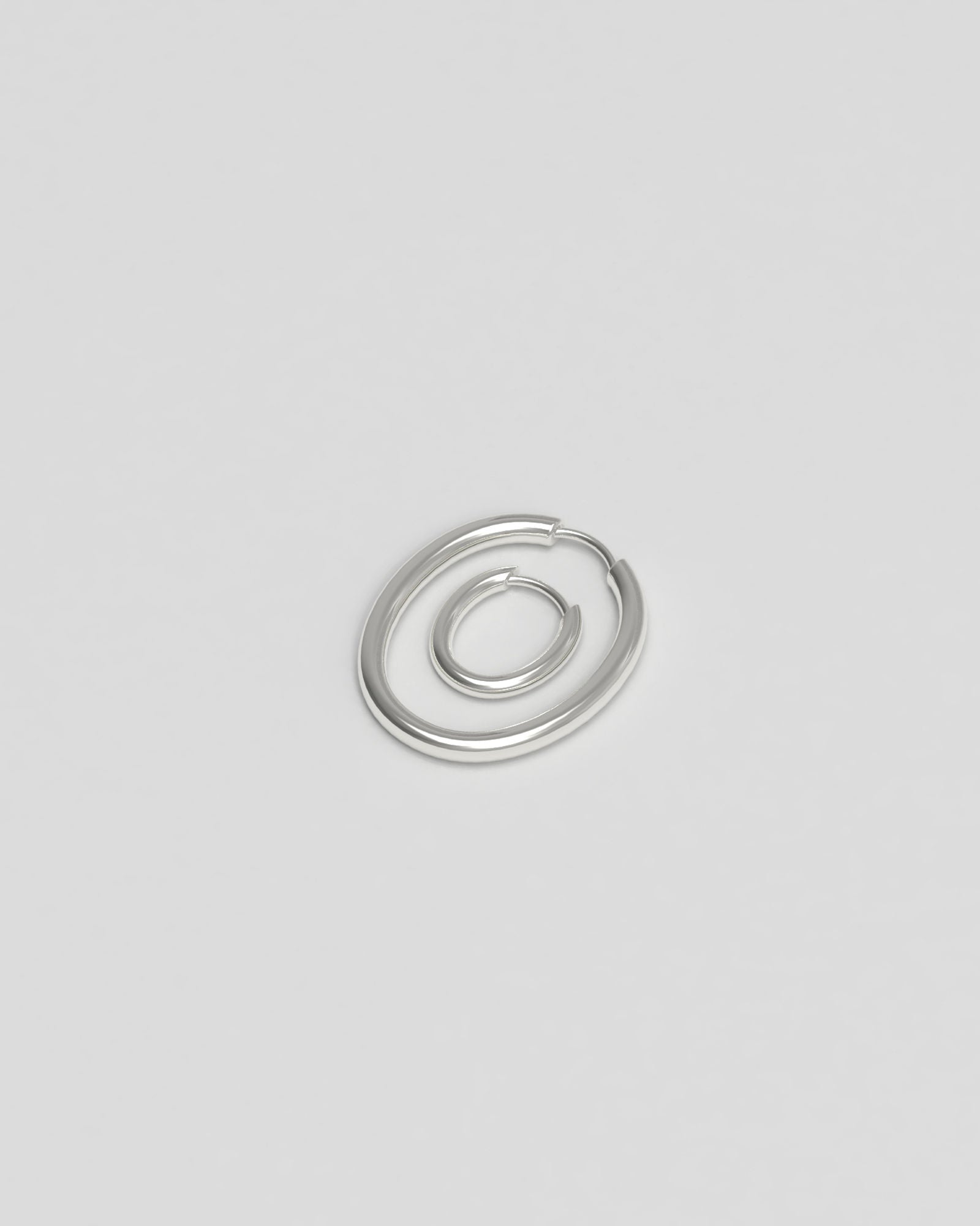 Slim Large Silver Hoops