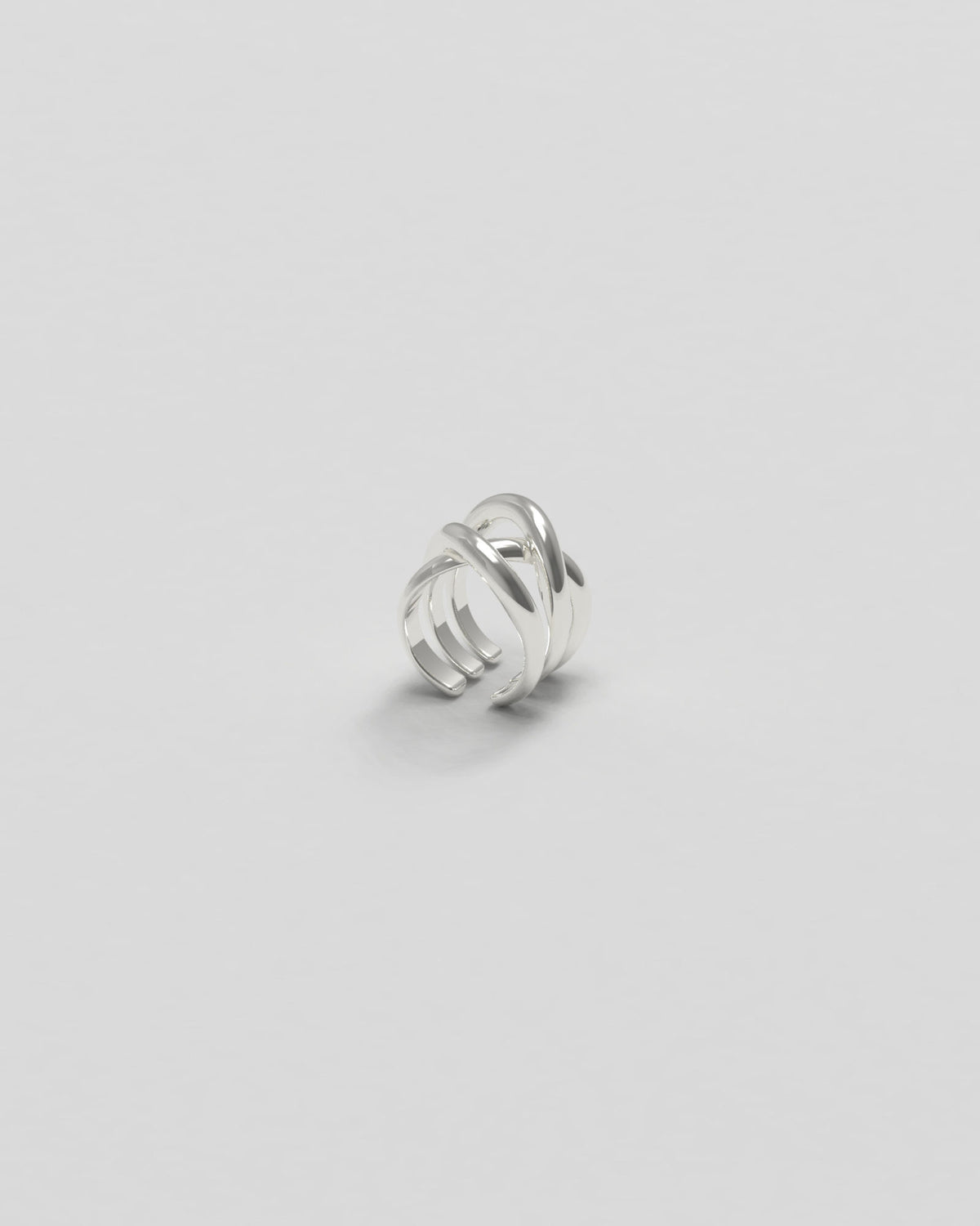Thorn Triple Silver Ear Cuff