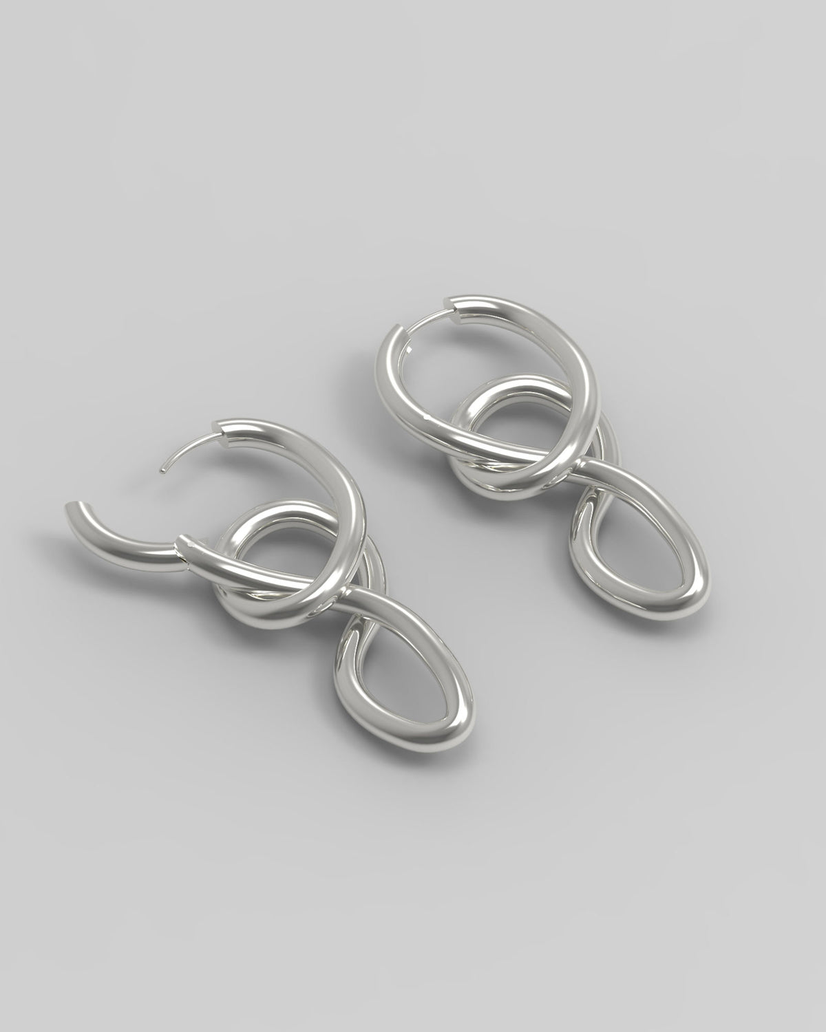 Twirl Silver Hoops