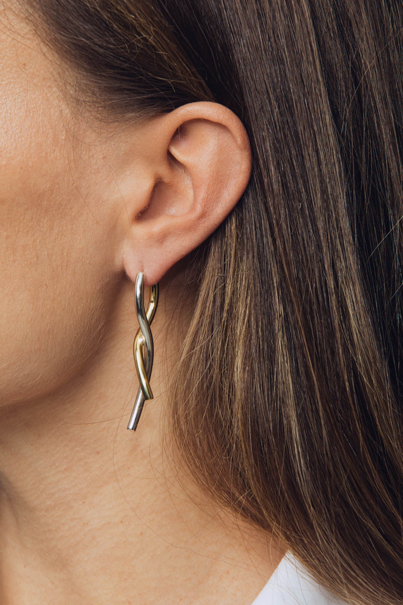 Twist Mix Silver & Gold Earring