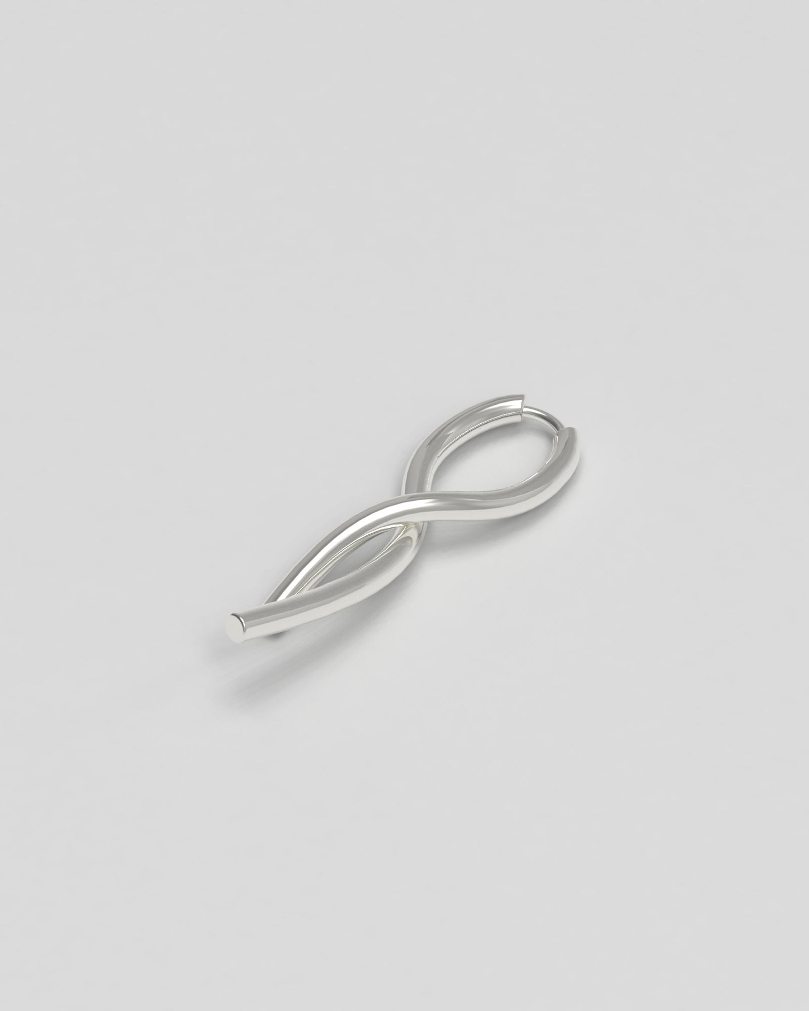 Twist Silver Hoops
