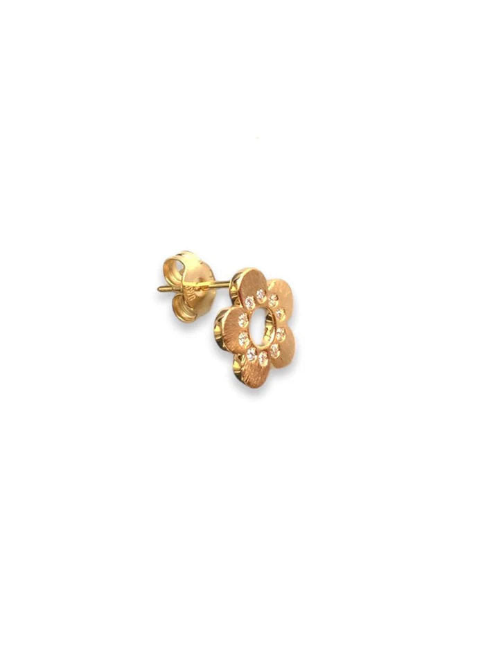 Flower Power 18K Gold Earring w. Diamonds
