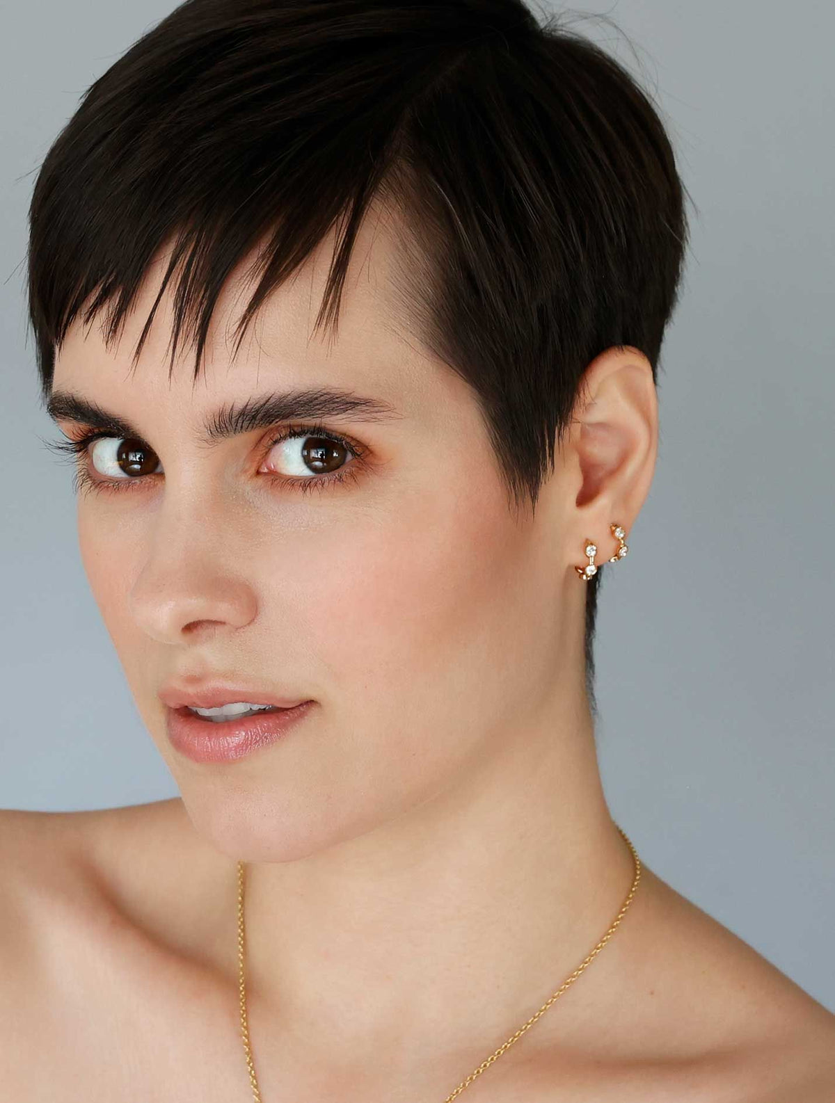 Små On The Rocks 18K Guld Hoops m. Diamanter