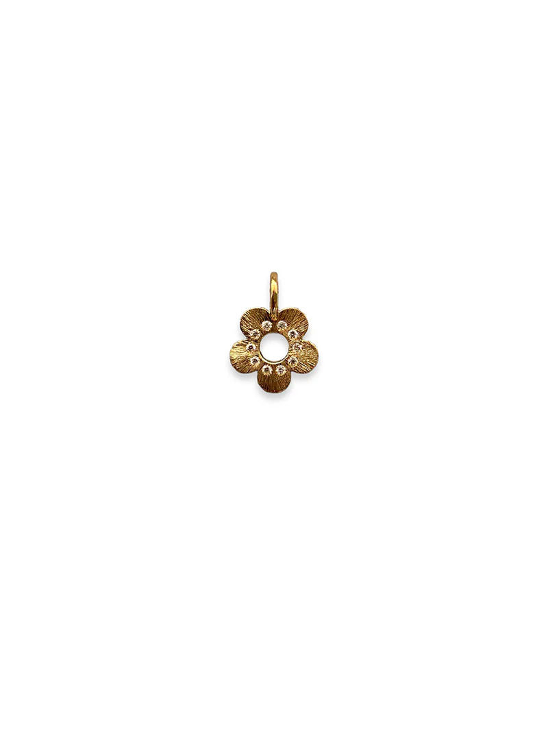 Flower Power 18K Gold Pendant w. Diamonds