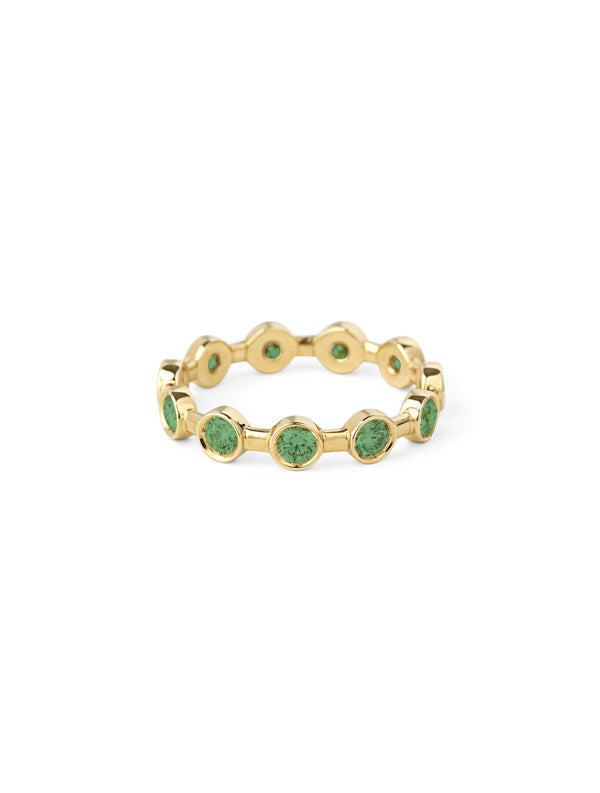 On The Rocks 18K Gold Ring w. Emeralds