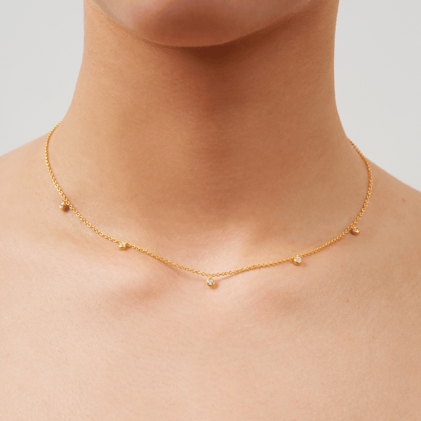 Grace Gold Plated Necklace w. Zirconia