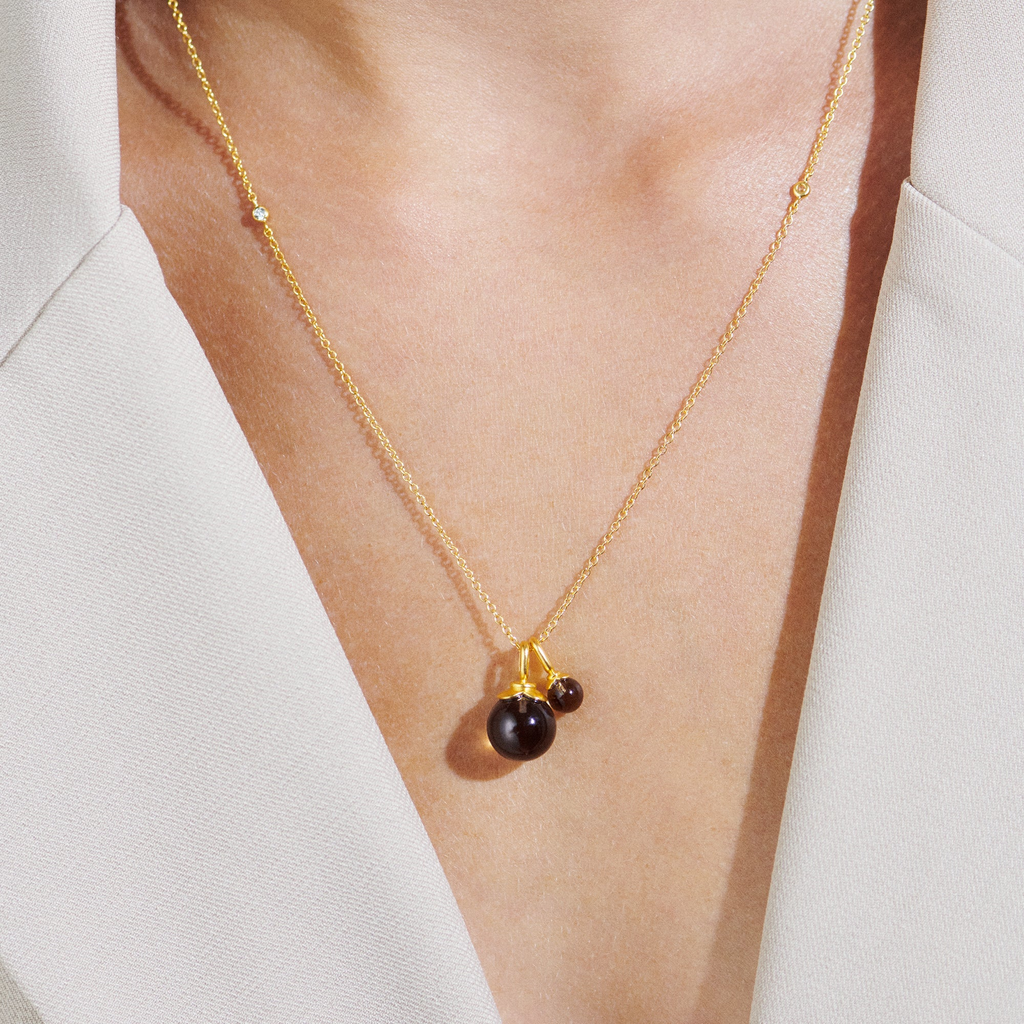 Fina Forgyldt Halskæde m. Zirkon