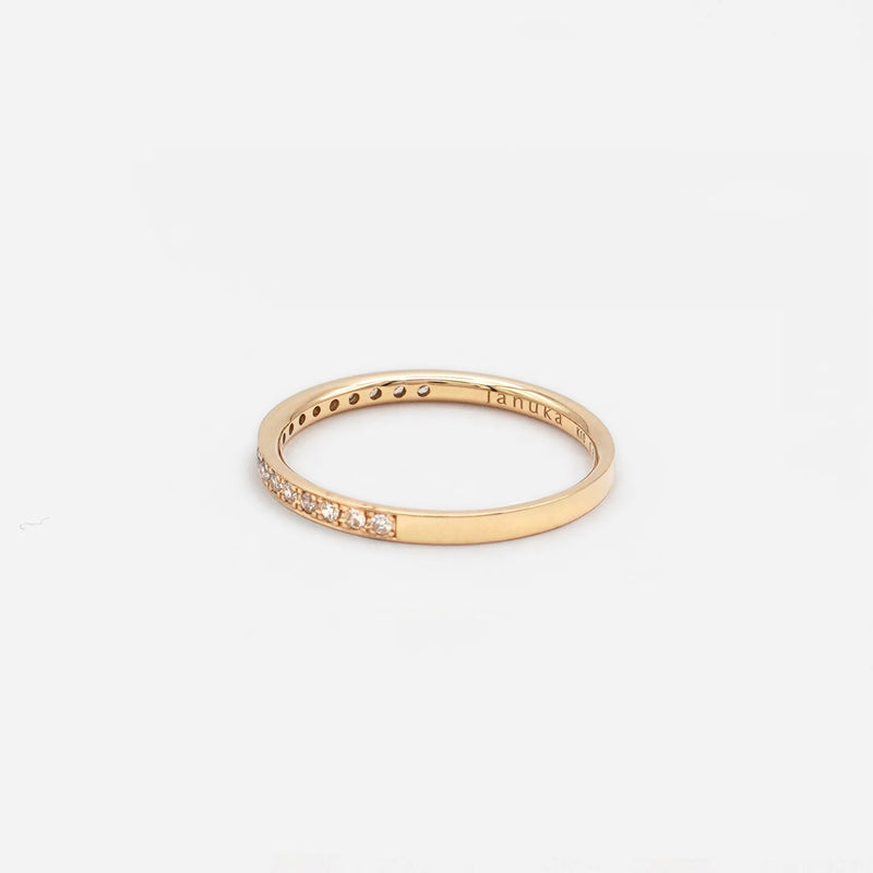 Band Beside Half Eternity 10K or 18K Gold Ring w. Diamonds