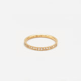 Band Beside Half Eternity 10K or 18K Gold Ring w. Diamonds