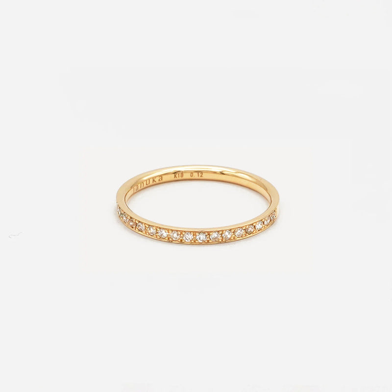 Band Beside Half Eternity 10K or 18K Gold Ring w. Diamonds