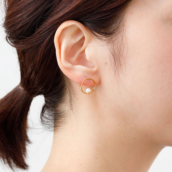 Clip Pearl S Gold Plated Earring