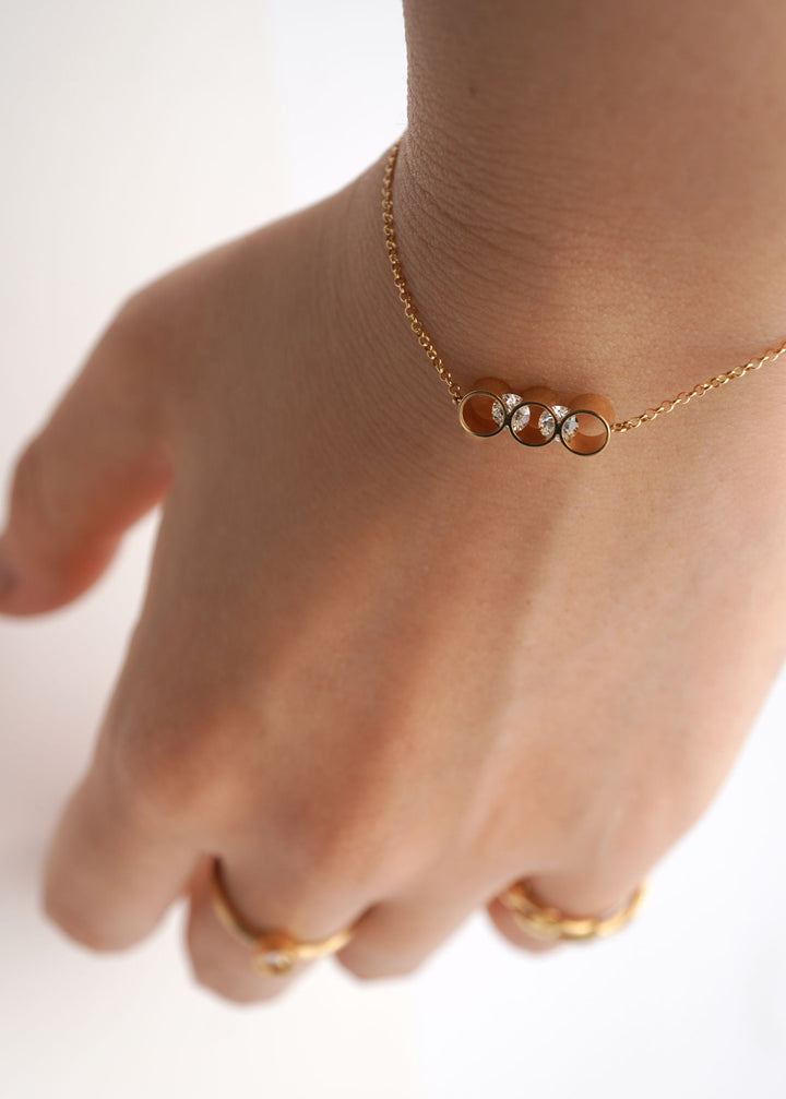 Con L 18K Gold Bracelet w. Diamonds