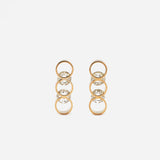 Con Long 18K Gold Earrings w. Diamonds