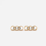 Con Long 18K Gold Earrings w. Diamonds