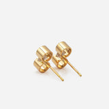 Con Short 18K Gold Earrings w. Diamond