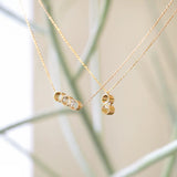 Con Short 18K Gold Necklace w. Diamond