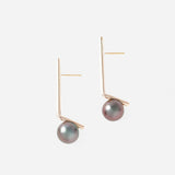 Dent Long 18K & 10K Gold Earring w. Pearls