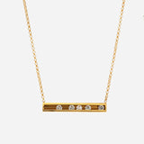 Moving 5 18K Gold Necklace w. Diamonds