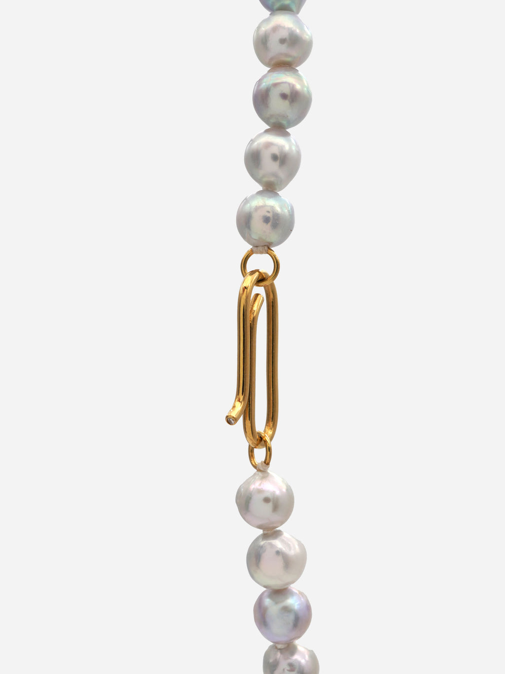 Natural A 18K Gold Necklace w. Akoya Pearl & Diamond