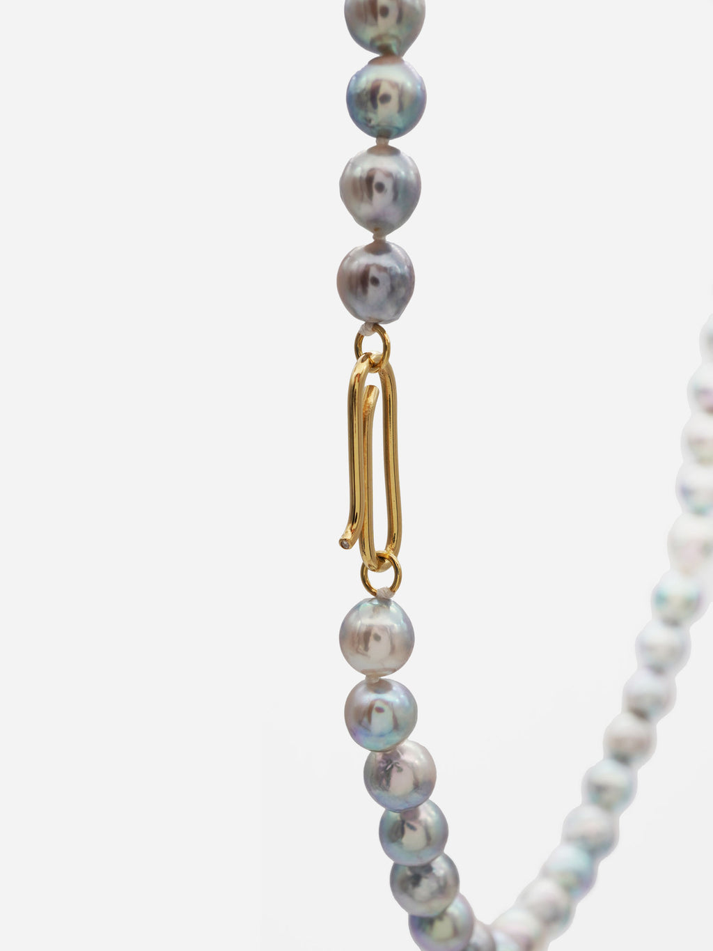 Natural B 18K Gold Necklace w. Akoya Pearl & Diamond