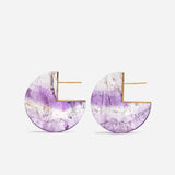 Slice 18K & 10K Gold Earrings w. Amethyst