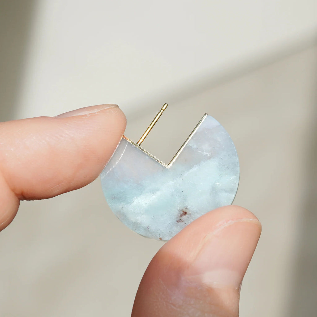 Slice 18K & 10K Gold Earrings w. Aquaprase