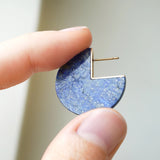 Slice 18K & 10K Gold Earrings w. Lapis Lazuli