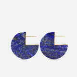 Slice 18K & 10K Gold Earrings w. Lapis Lazuli