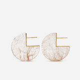 Slice 18K & 10K Gold Earrings w. Rutil Quartz