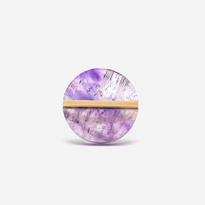 Slice 10K Gold Ring w. Amethyst