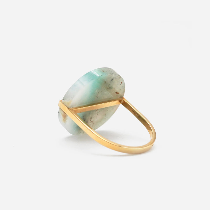 Slice 10K Gold Ring w. Chalcedony