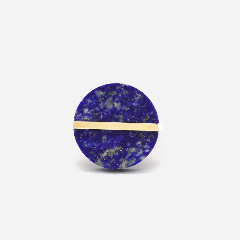 Slice 10K Gold Ring w. Lapis