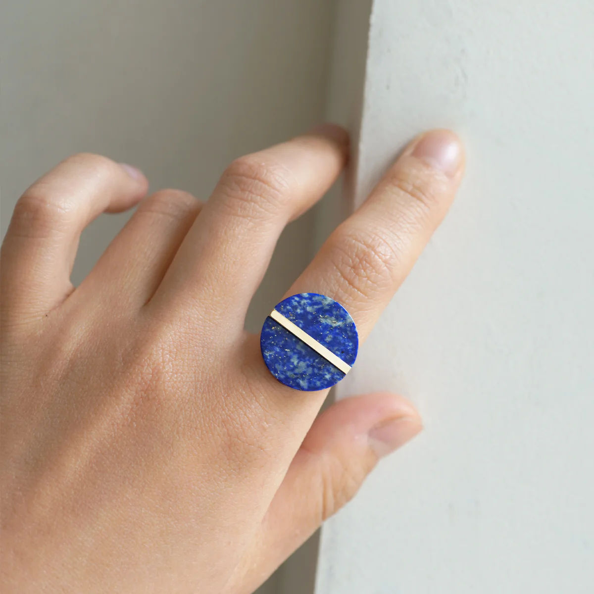 Slice 10k goldener Ring w. Lapis