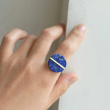 Slice 10K Gold Ring w. Lapis