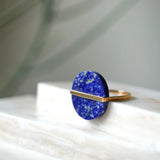 Slice 10K Gold Ring w. Lapis