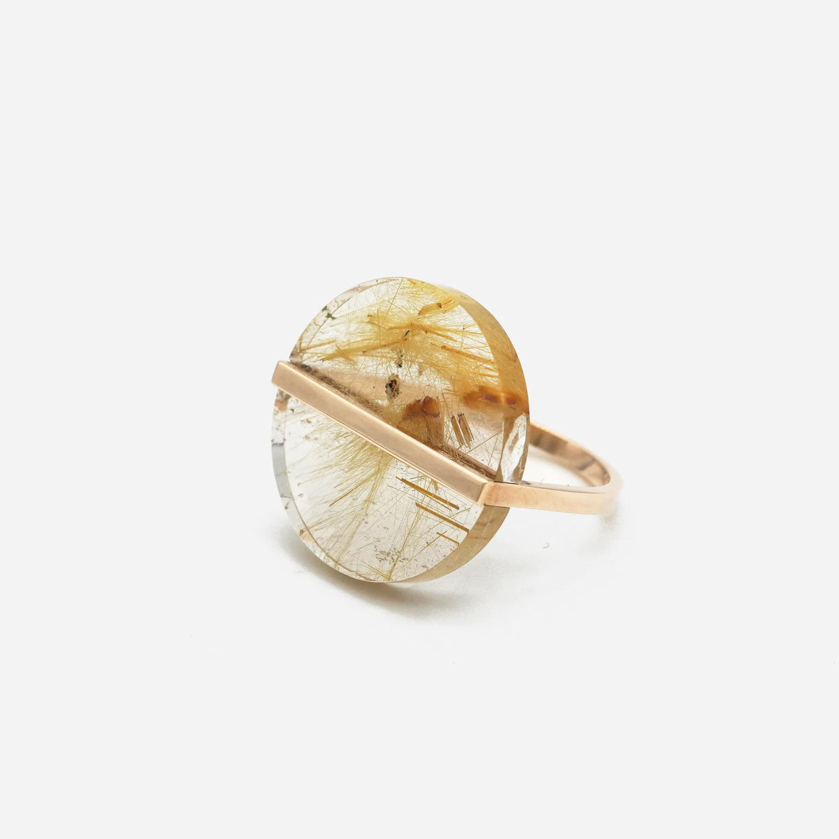 Slice 10K Guld Ring m. Kvarts
