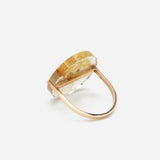 Slice 10K Gold Ring w. Quartz