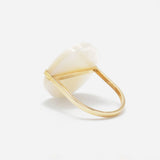 Slice 10K Gold Ring w. Pearl