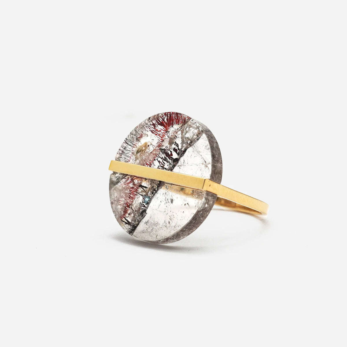 Slice 10K Gold Ring w. Super Seven