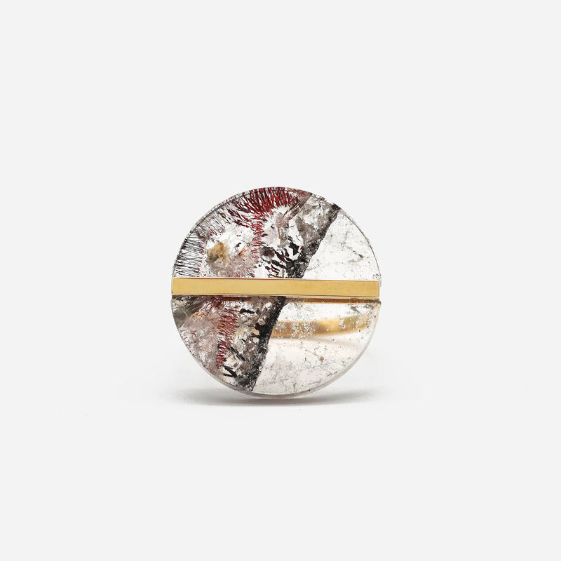 Slice 10K Gold Ring w. Super Seven