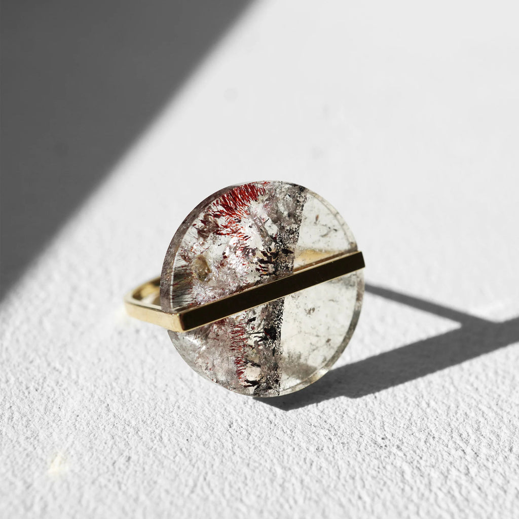 Slice 10K Gold Ring w. Super Seven