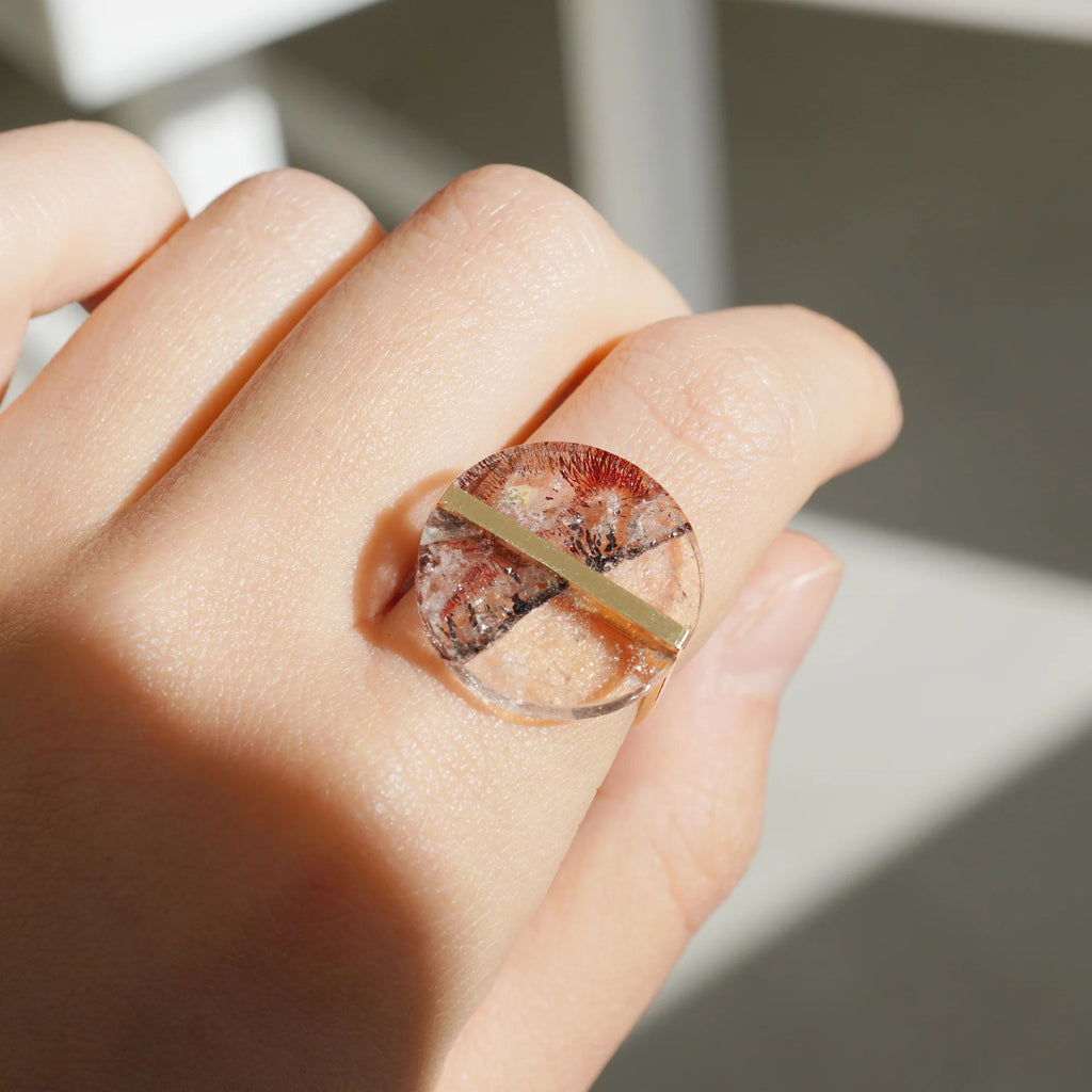 Slice 10K Gold Ring w. Super Seven