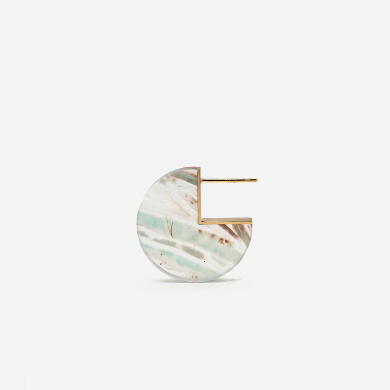 Slice 18K & 10K Gold Earring w. Aquaprase