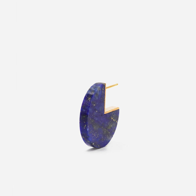 Slice 18K & 10K Gold Earring w. Lapis Lazuli