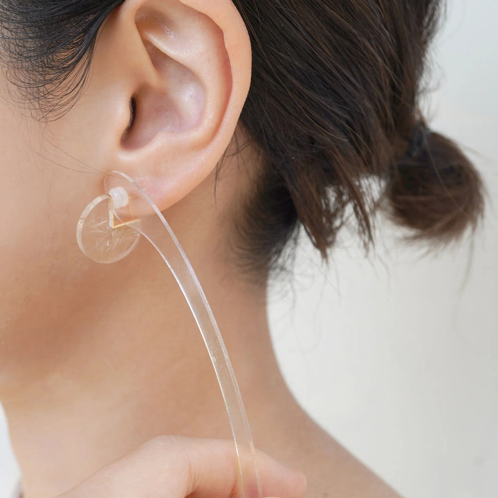 Slice 10K & 18K Gold Earring w. Rutile Quartz