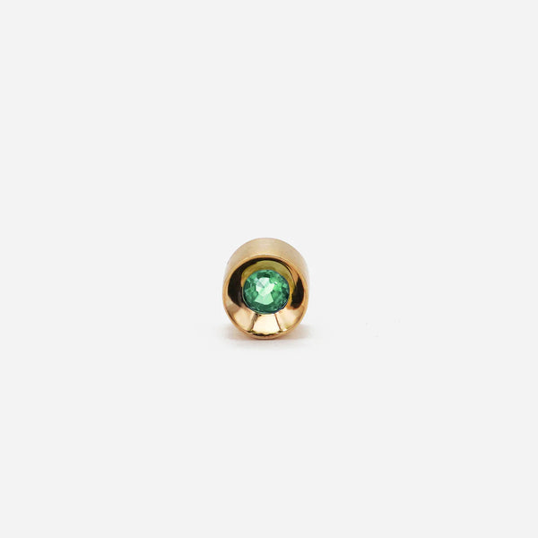 Spot Single 18K & 10K Earring w. 3mm Emerald