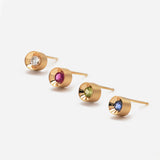 Spot Single 18K & 10K Earring w. 3mm Garnet