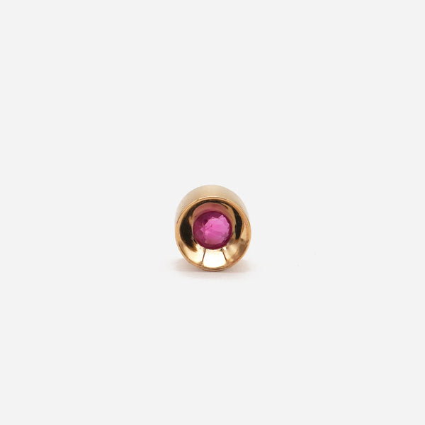 Spot Single 18K & 10K Earring w. 3mm Ruby