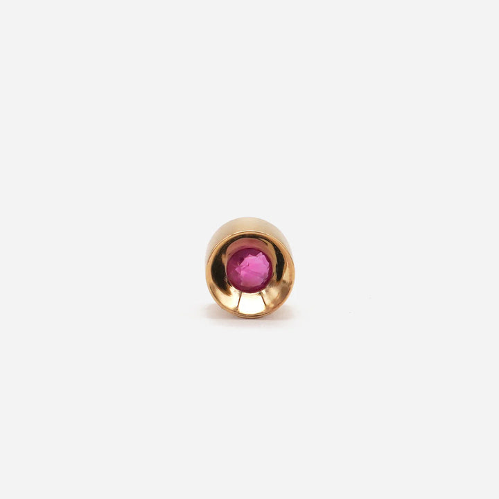 Spot Single 18K & 10K Earring w. 3mm Ruby