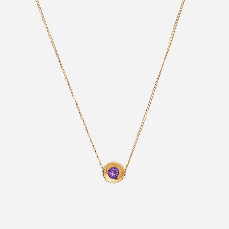 Spot 10K Necklace w. 2,5mm Amethyst